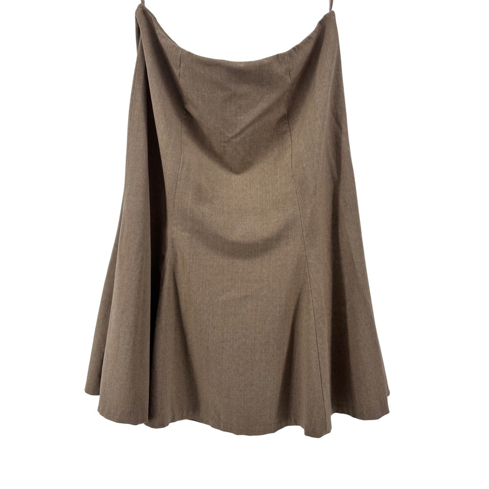 Lauren Ralph Lauren Brown Wool Blend A-Line Lined‎ Flared Midi Skirt Size 14